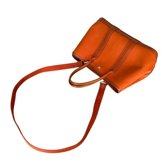 Hermes Garden Party TPM Buffalo Toile Orange Leather Tote Bag Shoulder Handbag - Picture 4 of 11